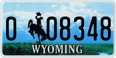 WY license plate 008348