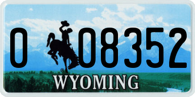 WY license plate 008352