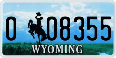 WY license plate 008355
