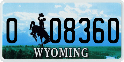 WY license plate 008360