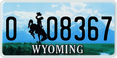 WY license plate 008367
