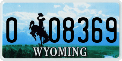 WY license plate 008369
