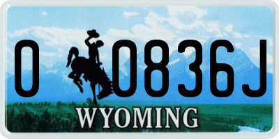 WY license plate 00836J