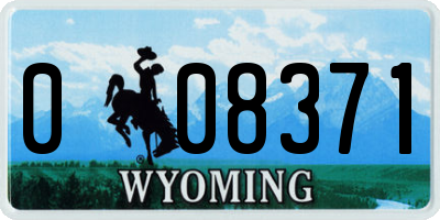 WY license plate 008371