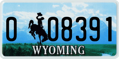 WY license plate 008391