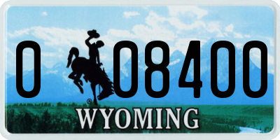 WY license plate 008400