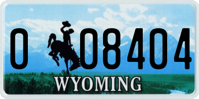 WY license plate 008404