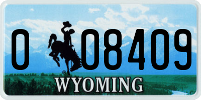 WY license plate 008409