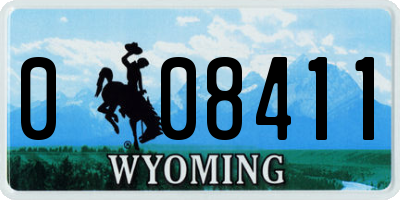 WY license plate 008411