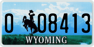 WY license plate 008413