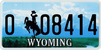 WY license plate 008414