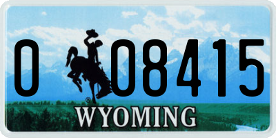 WY license plate 008415