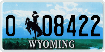 WY license plate 008422