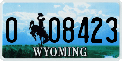 WY license plate 008423