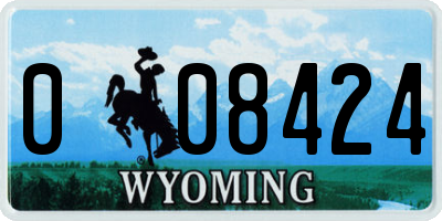 WY license plate 008424