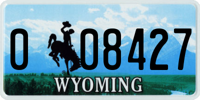 WY license plate 008427