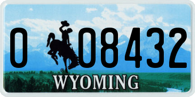 WY license plate 008432