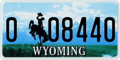 WY license plate 008440