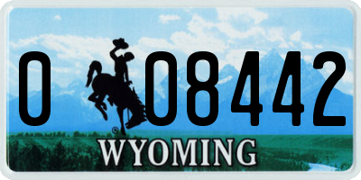 WY license plate 008442