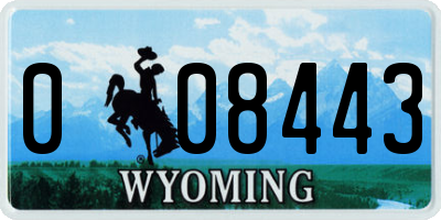 WY license plate 008443