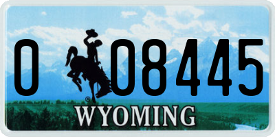 WY license plate 008445