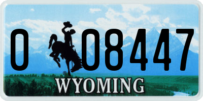 WY license plate 008447