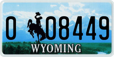 WY license plate 008449