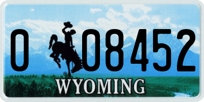 WY license plate 008452