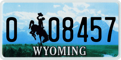 WY license plate 008457