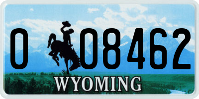 WY license plate 008462