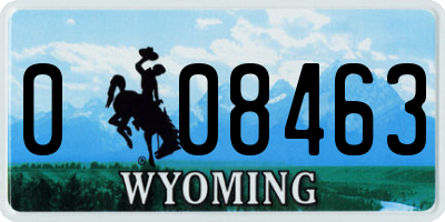 WY license plate 008463
