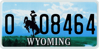 WY license plate 008464