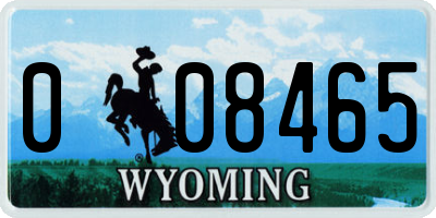 WY license plate 008465