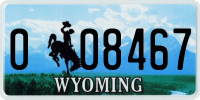 WY license plate 008467