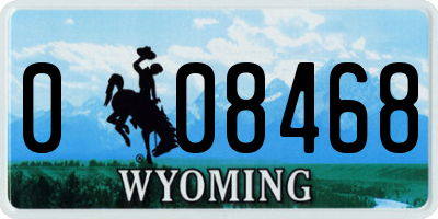 WY license plate 008468