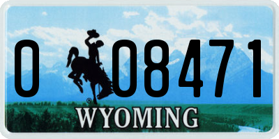 WY license plate 008471