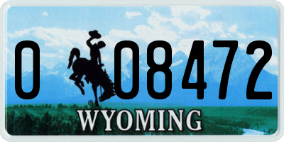 WY license plate 008472