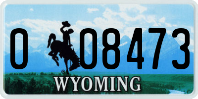 WY license plate 008473