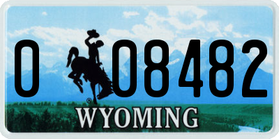 WY license plate 008482