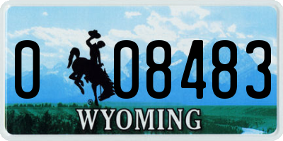 WY license plate 008483