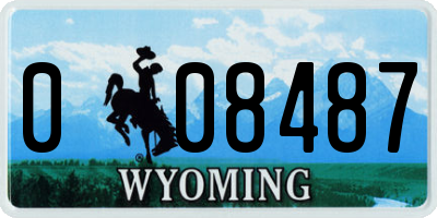 WY license plate 008487