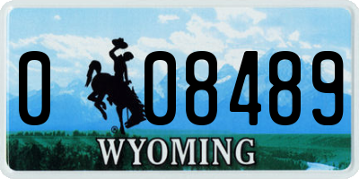 WY license plate 008489