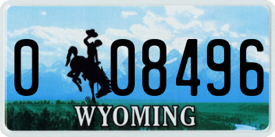 WY license plate 008496