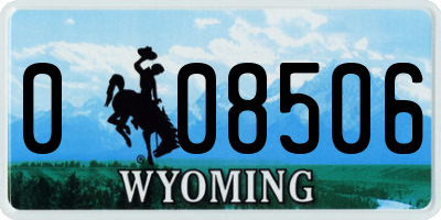 WY license plate 008506