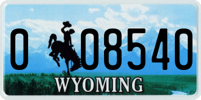 WY license plate 008540