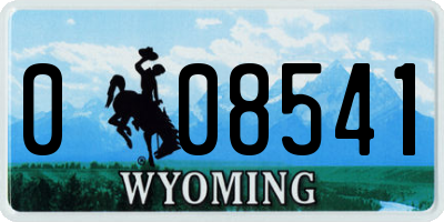 WY license plate 008541