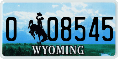 WY license plate 008545