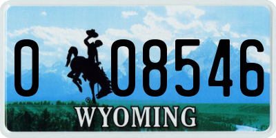 WY license plate 008546