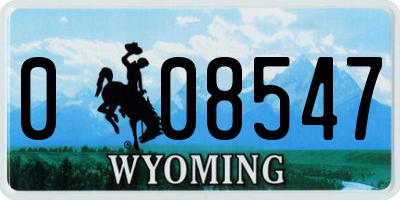 WY license plate 008547