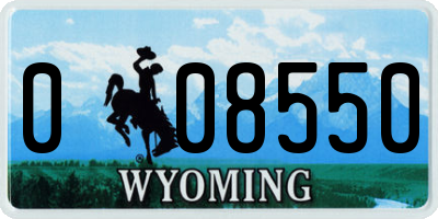 WY license plate 008550